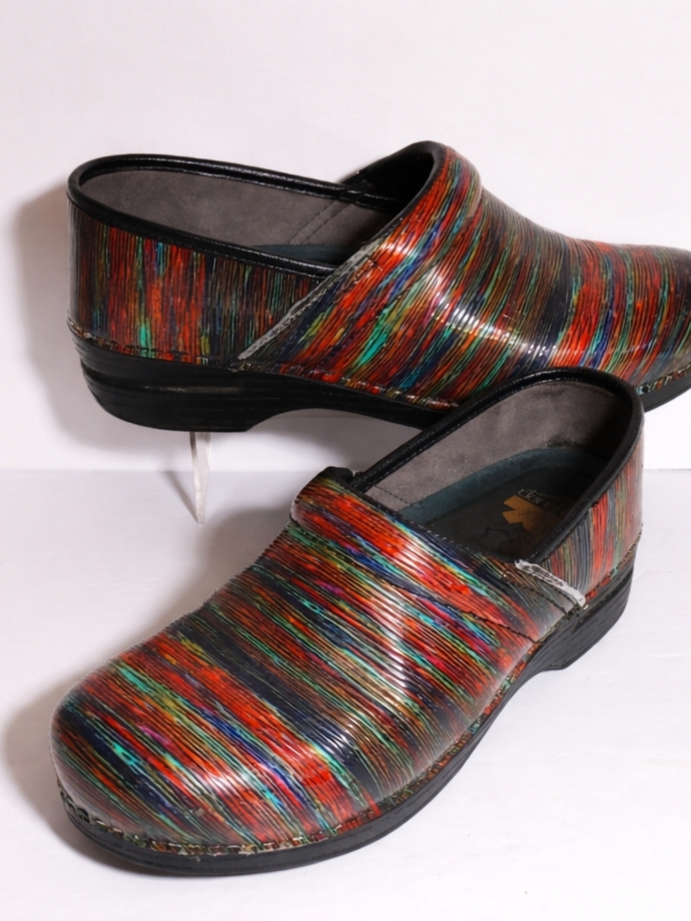Dansko XP ProLeather Clogs Striped Slip On Comfort Shoe Womens Size 41 (10.5-11)